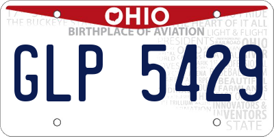 OH license plate GLP5429