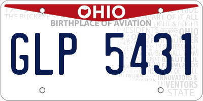 OH license plate GLP5431