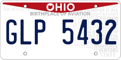 OH license plate GLP5432