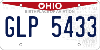 OH license plate GLP5433