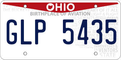 OH license plate GLP5435