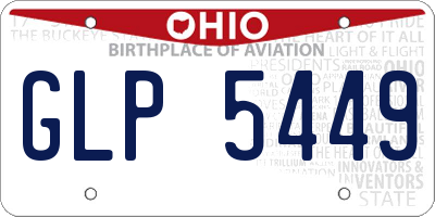 OH license plate GLP5449