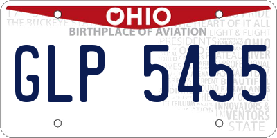 OH license plate GLP5455