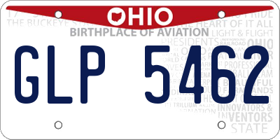 OH license plate GLP5462