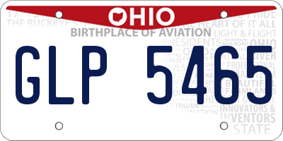OH license plate GLP5465