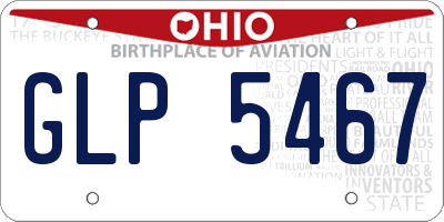 OH license plate GLP5467