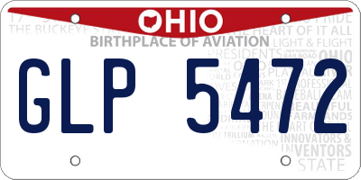 OH license plate GLP5472