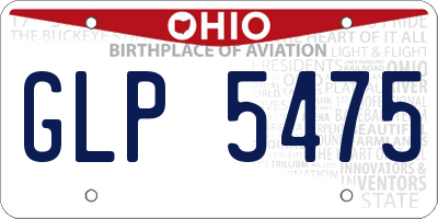 OH license plate GLP5475