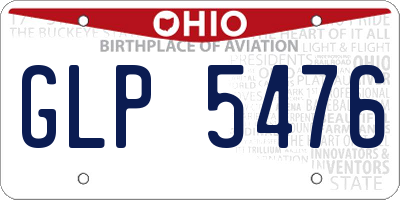 OH license plate GLP5476