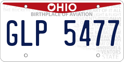 OH license plate GLP5477