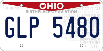 OH license plate GLP5480