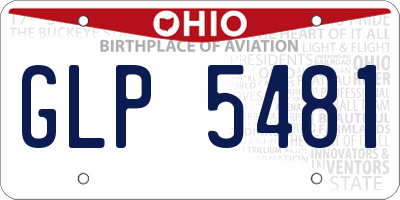 OH license plate GLP5481