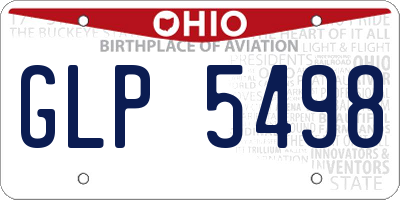 OH license plate GLP5498