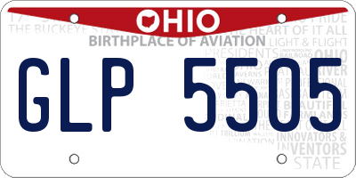 OH license plate GLP5505