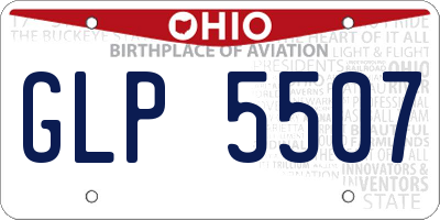 OH license plate GLP5507