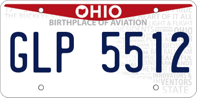 OH license plate GLP5512