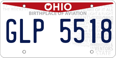 OH license plate GLP5518