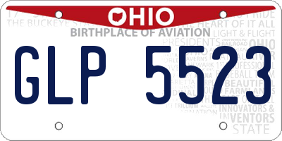OH license plate GLP5523