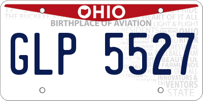 OH license plate GLP5527