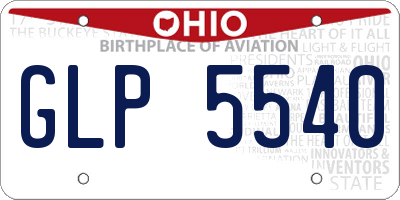 OH license plate GLP5540