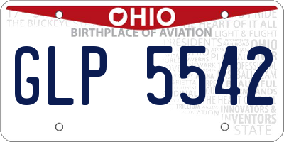 OH license plate GLP5542