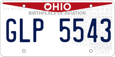 OH license plate GLP5543
