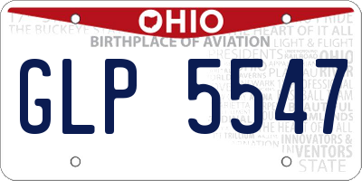OH license plate GLP5547