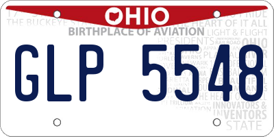 OH license plate GLP5548