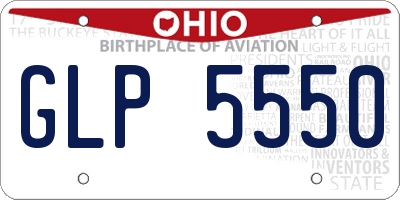 OH license plate GLP5550