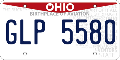 OH license plate GLP5580