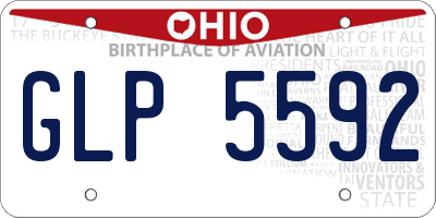 OH license plate GLP5592