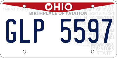 OH license plate GLP5597