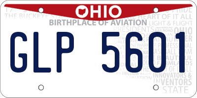 OH license plate GLP5601