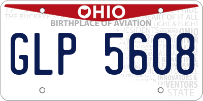OH license plate GLP5608