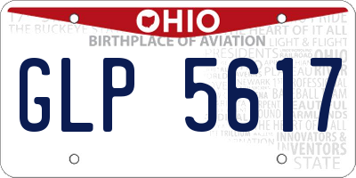 OH license plate GLP5617