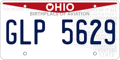 OH license plate GLP5629