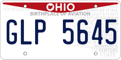 OH license plate GLP5645