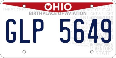 OH license plate GLP5649