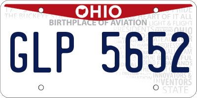 OH license plate GLP5652