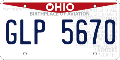 OH license plate GLP5670