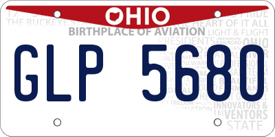 OH license plate GLP5680