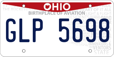 OH license plate GLP5698