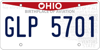 OH license plate GLP5701