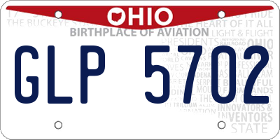 OH license plate GLP5702