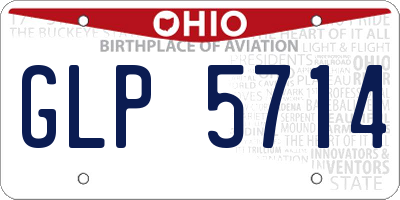 OH license plate GLP5714