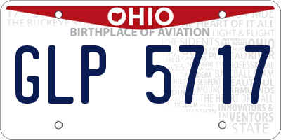 OH license plate GLP5717