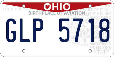 OH license plate GLP5718