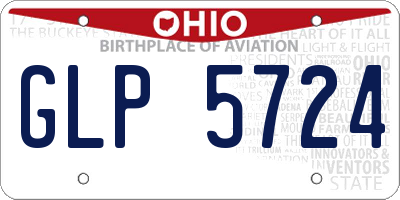 OH license plate GLP5724