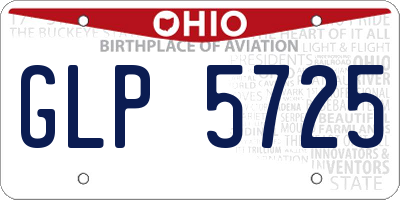OH license plate GLP5725