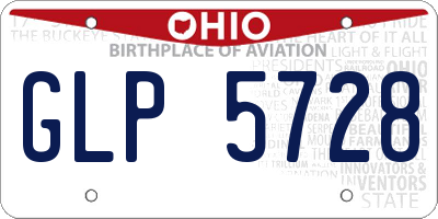 OH license plate GLP5728
